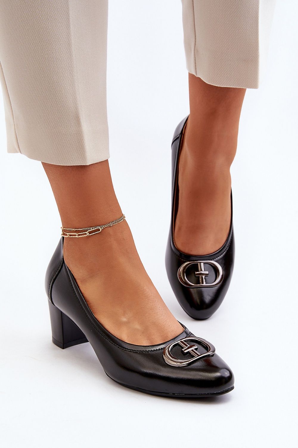 Block heel pumps model 194366